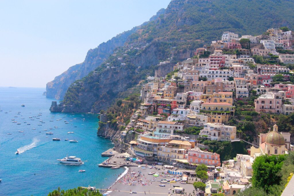 Widok na Positano na Wybrzeżu Amalfi